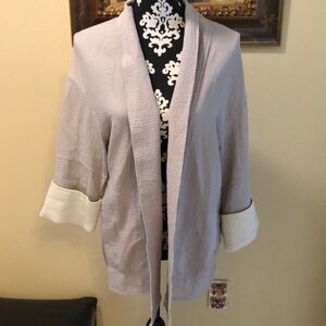 Wilfred lightweight neutral crinkly cotton open front over jacket